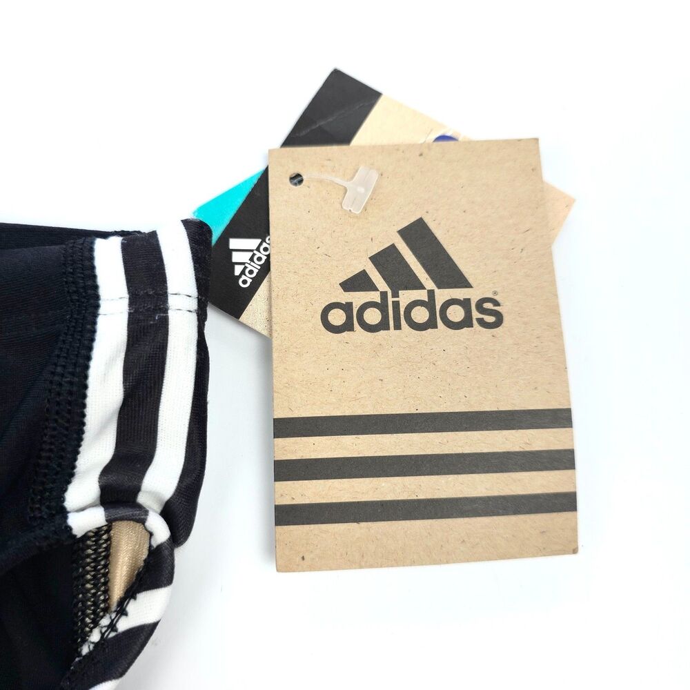 NWT Adidas Classic 3-Stripes Swim Briefs Black White Athletic Sporty Polo Swim - Picture 10 of 10
